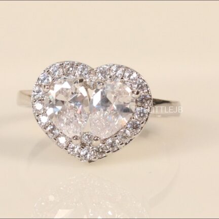 Platinum Plated Heart Shaped Ring