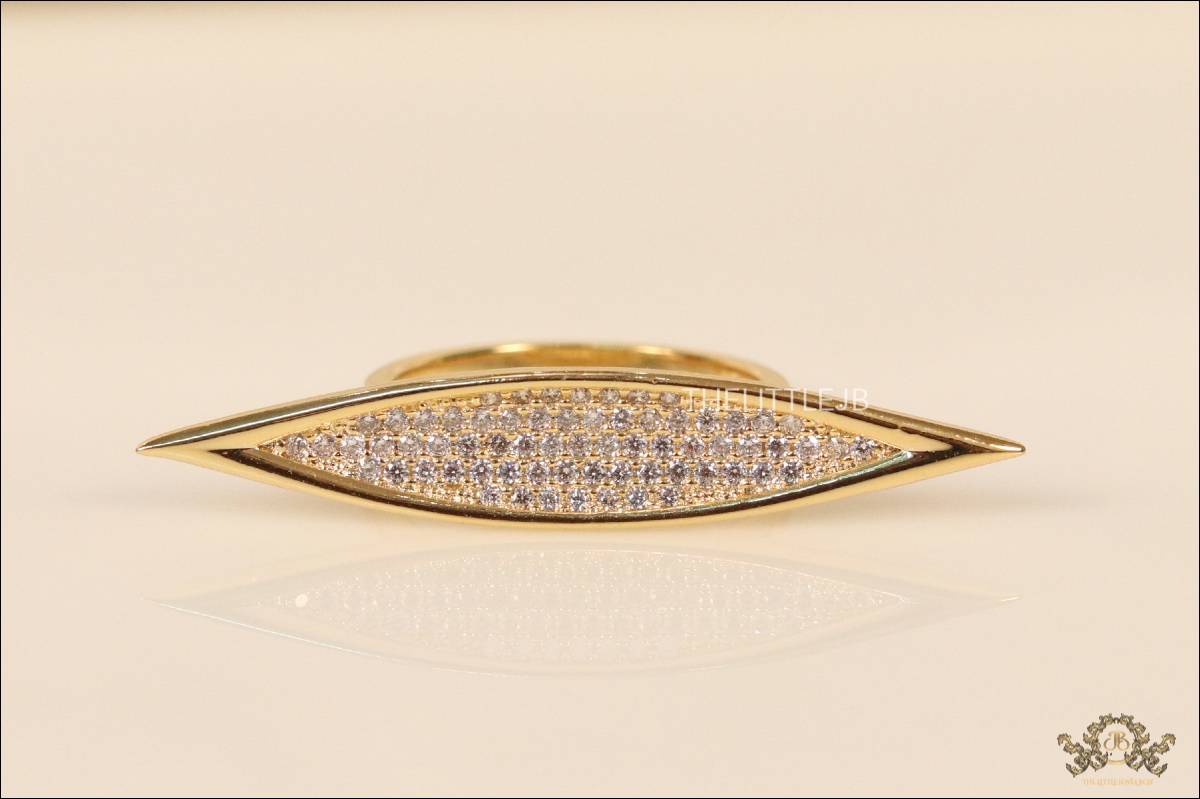 Openable Designer Rose Gold Marquise CZ Ring - Image 5
