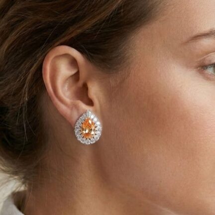 Champagne Drop Earrings - CZ