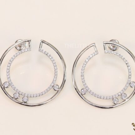 ee3 Platinum plated circular earrings with cz