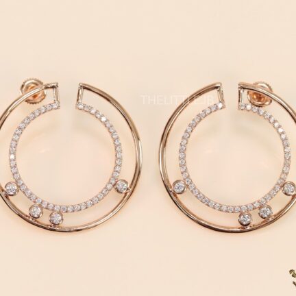ee4 Gold plated circular earrings with cz