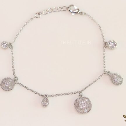 bb30 Platinum plated chain bracelet with cz charms
