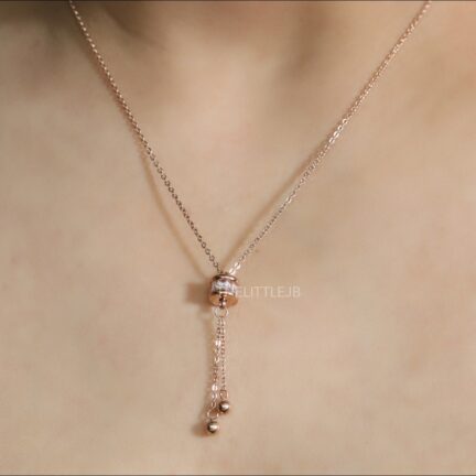 Rose Gold plated cz necklace
