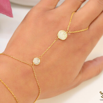 hh3 Gold plated palm chain with cz discs