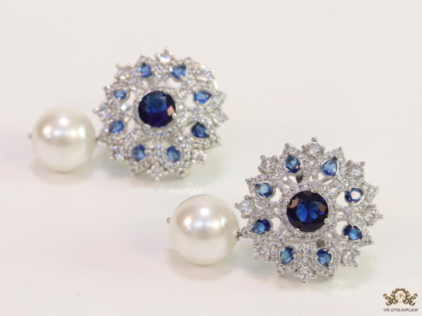 Aggregate more than 79 sapphire and pearl drop earrings latest