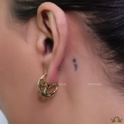 Gold plated designer open hoop earrings