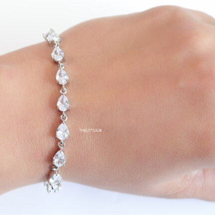 bbb40 Platinum plated fancy cut cz bracelet