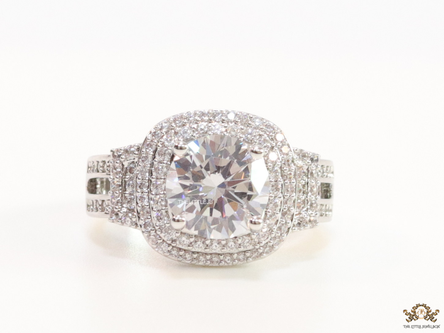 Cz stone studded Pltinum plated ring - Image 5