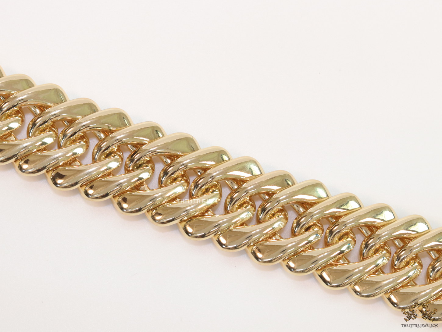 Gold plated chunky link chain broad necklace - Image 5