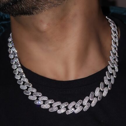 Openable twisted cz link chain in platinum plating - The Little