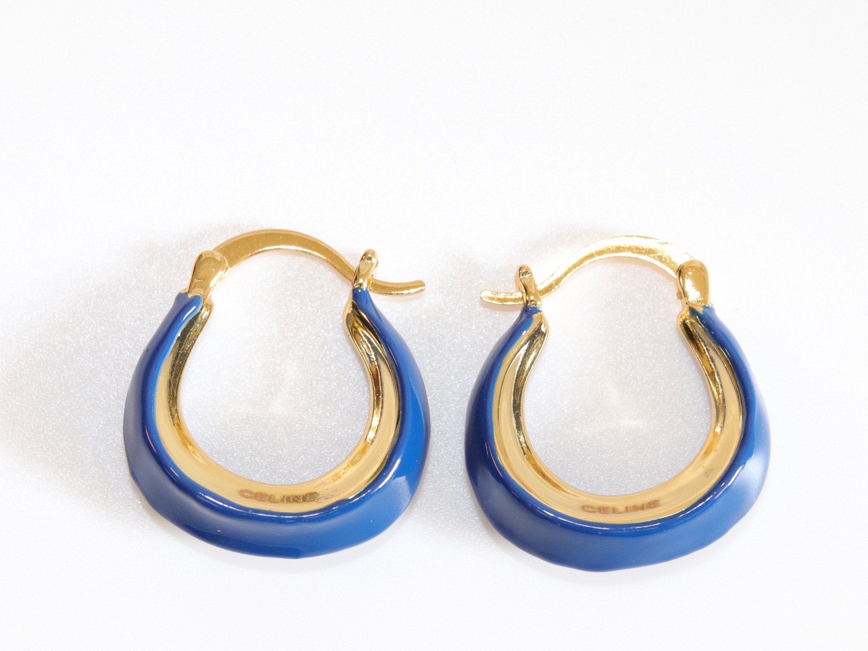 Blue Gold Matte Big Hoop Large Dangle Statement Earrings - Grace – Dana  LeBlanc Designs