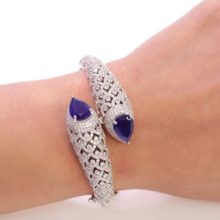 Fishtail sapphire Cz bracelet