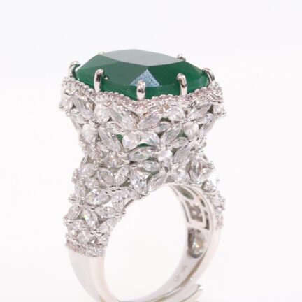 IMG_8509 Cz leaf cut emerald stone ring
