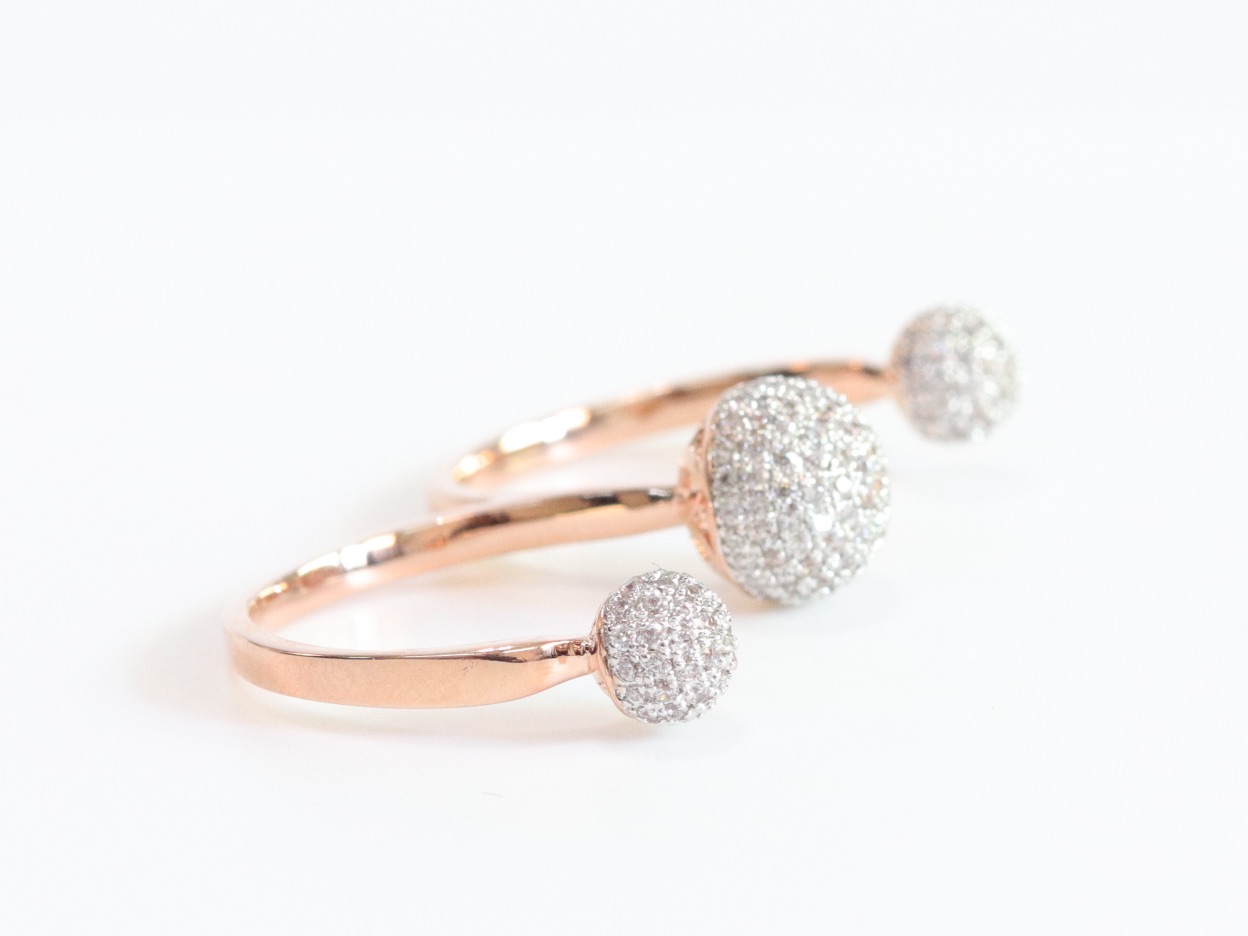 Rose gold double finger bomber ring - Image 5