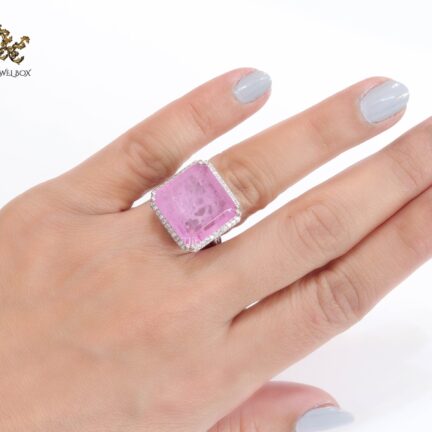 2565 Square light pink stone Ring