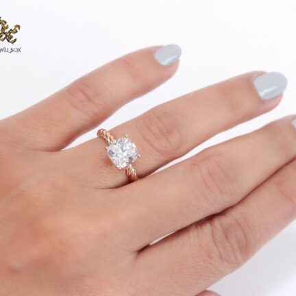 2667 The forever after Solitaire ring in rose gold finish