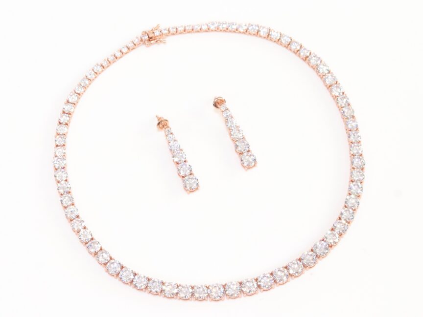 18ct rose gold diamond tennis necklace | Cerrone Jewellers