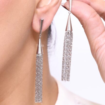 Platinum tassle earrings