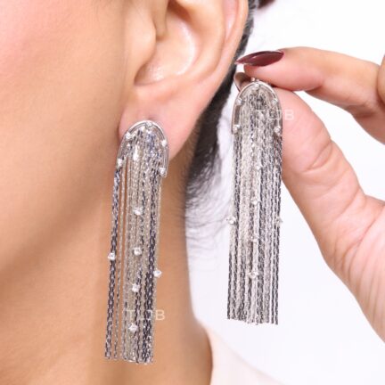 Elegant Platinum tassle earrings