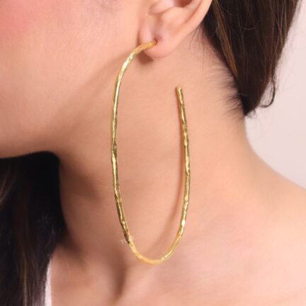 Sleek hammered hoops
