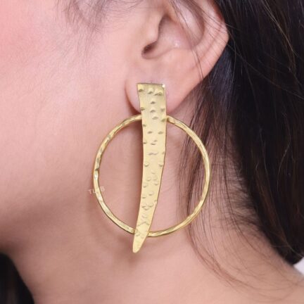Hammered brass earrings