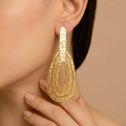 Gold brass oval dangles