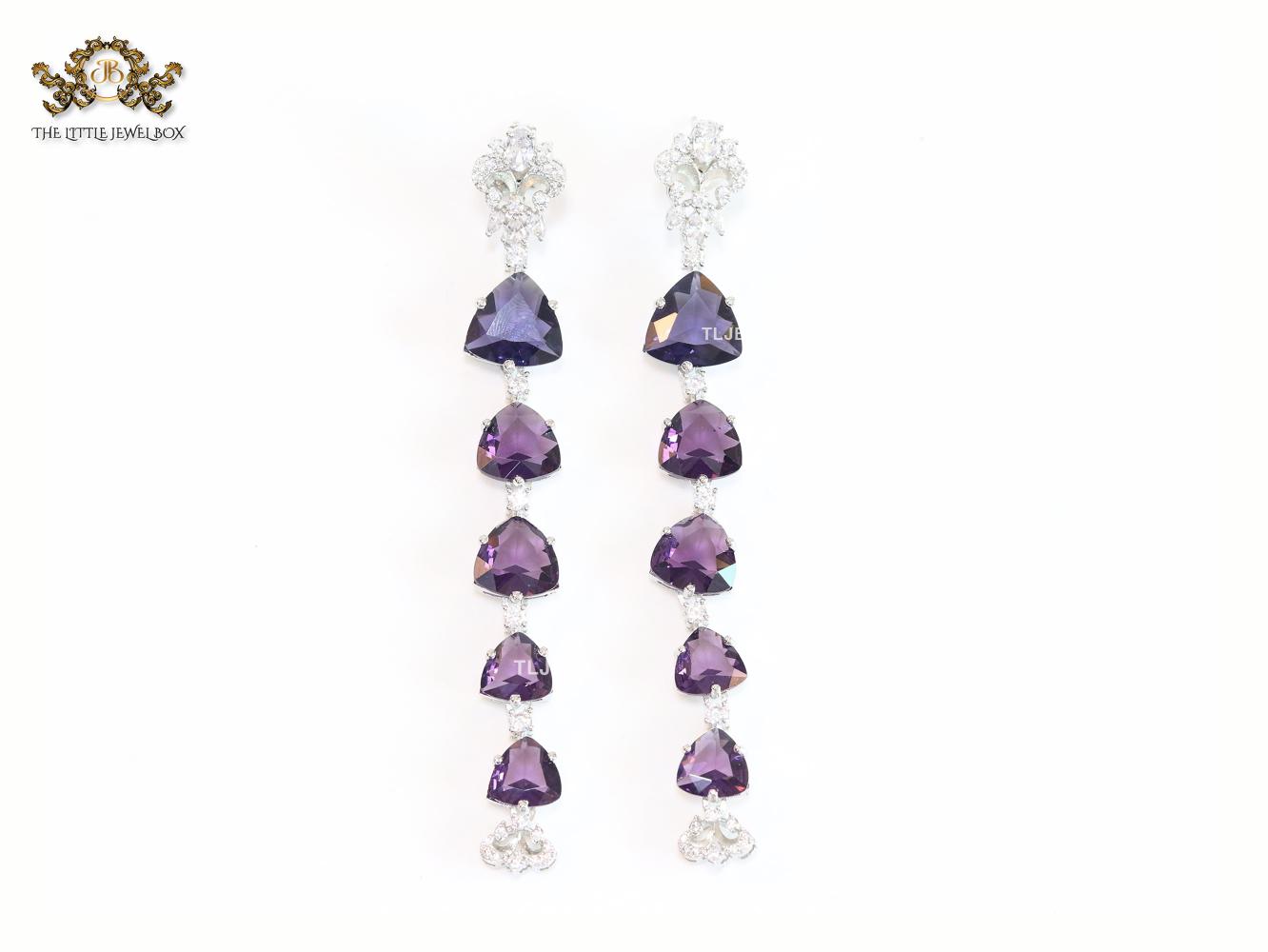Purple crystal diva dangles - Image 5