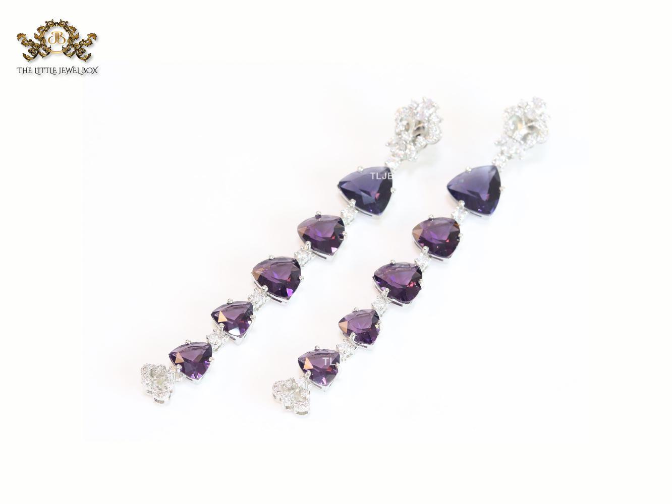Purple crystal diva dangles - Image 4