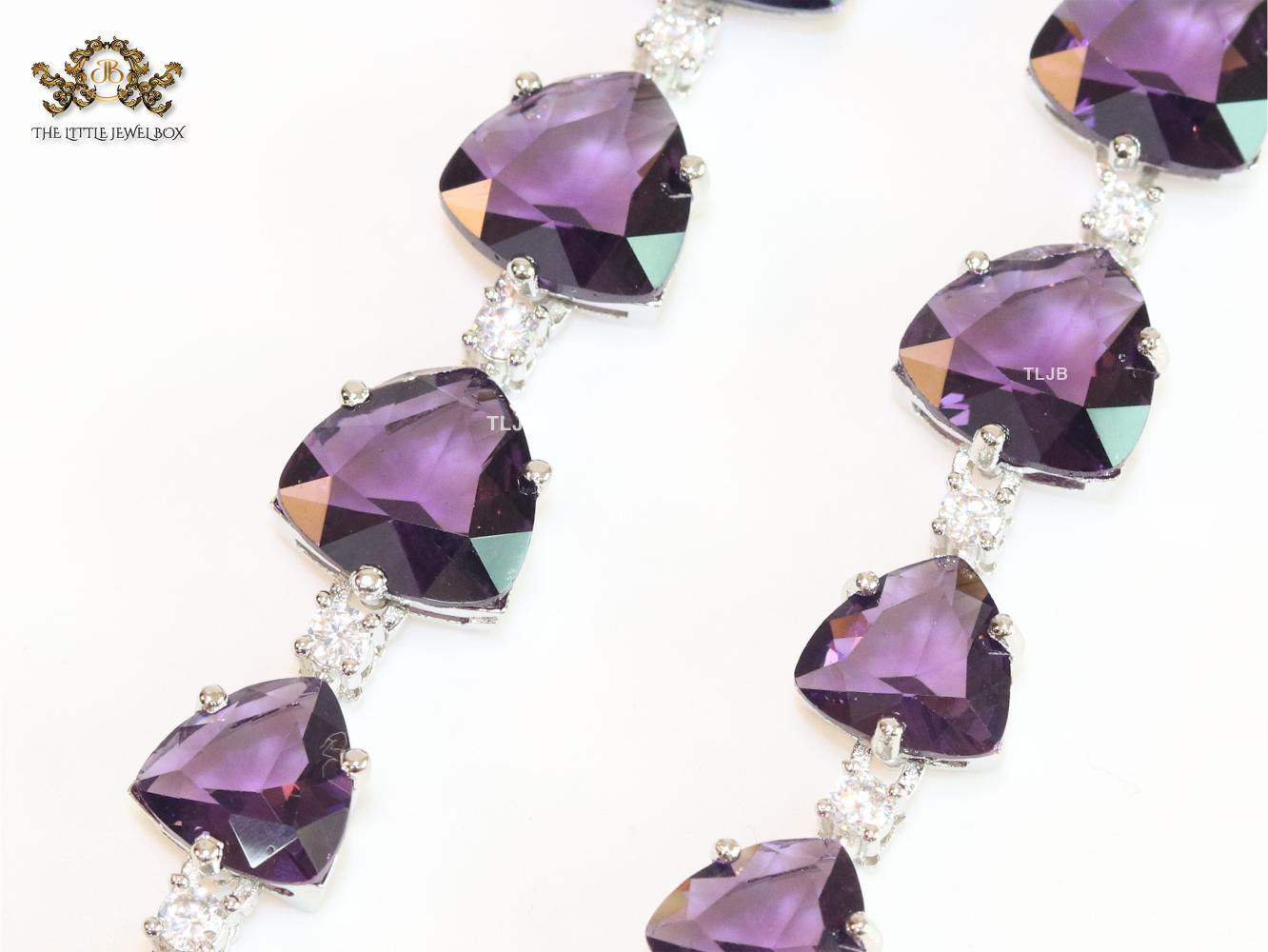 Purple crystal diva dangles - Image 3
