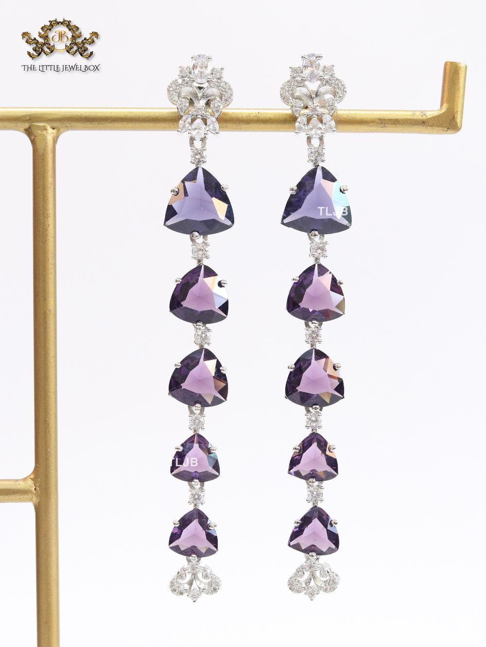 Purple crystal diva dangles - Image 2