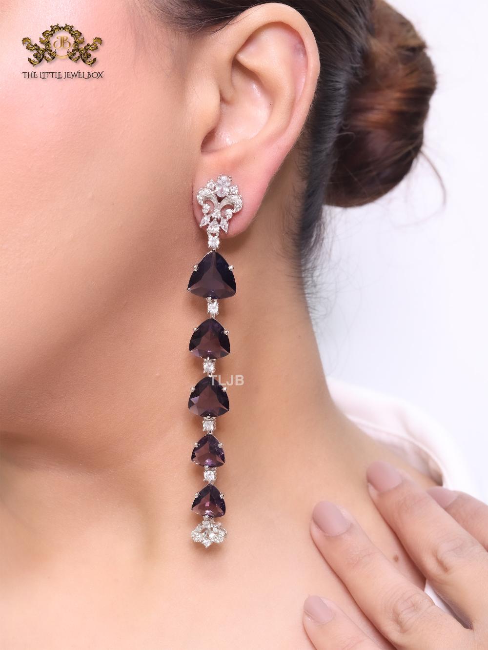 Purple crystal diva dangles - Image 8