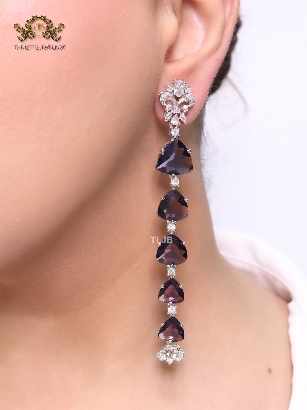 Purple crystal diva dangles - Image 7