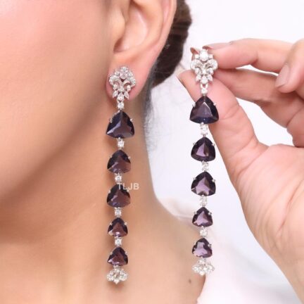 Purple crystal diva dangles