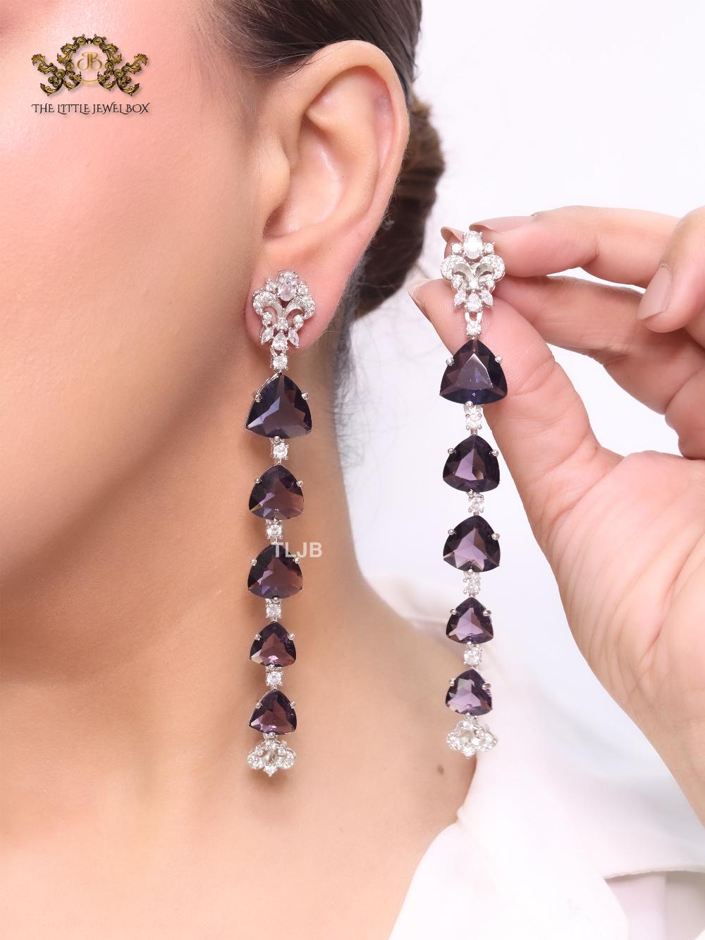 Purple crystal diva dangles