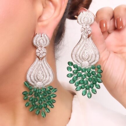 Silver plated green Grape danglers