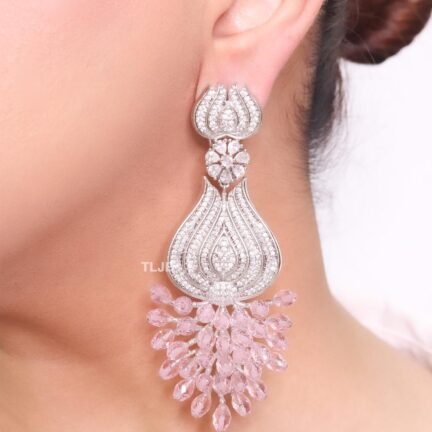 Silver plated pink Grape danglers
