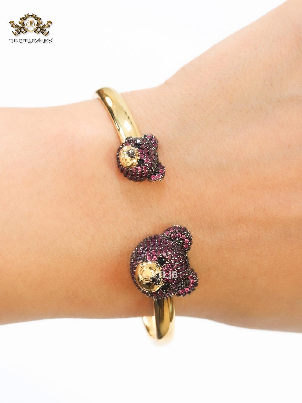 Purple Cz and gold teddy bracelet - Image 2