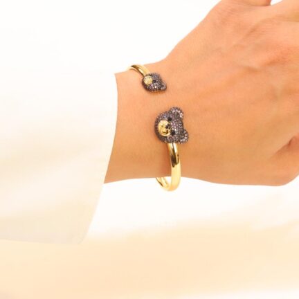 Grey and gold teddy bracelet