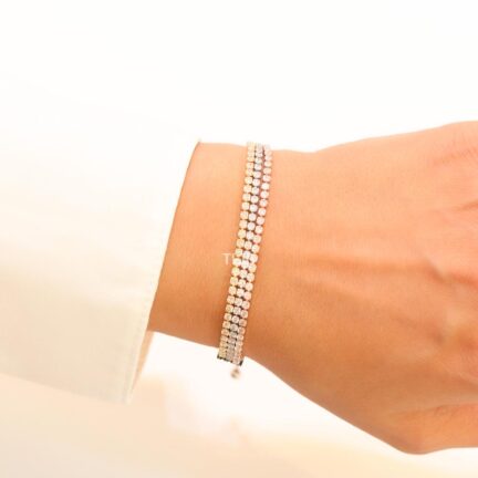3 layer Gold, platinum, rose gold bracelet