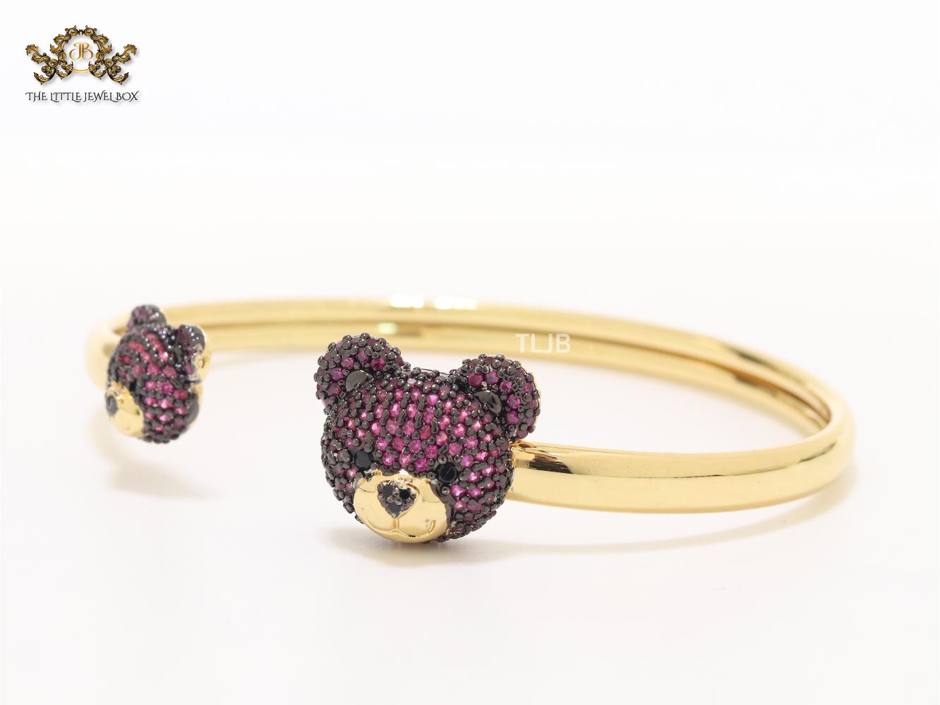 Purple Cz and gold teddy bracelet - Image 5