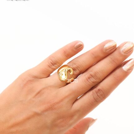 IMG_3412 Alphabet Gold Bold Ring - S