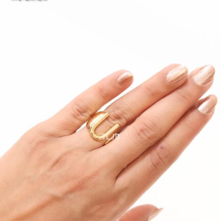 IMG_3421 Alphabet Gold Bold Ring - U