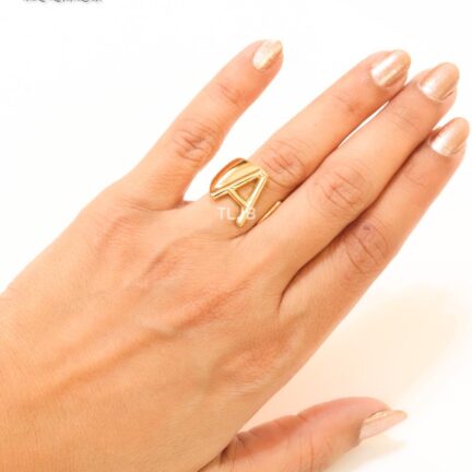 IMG_3334 Alphabet Gold Bold Ring - A