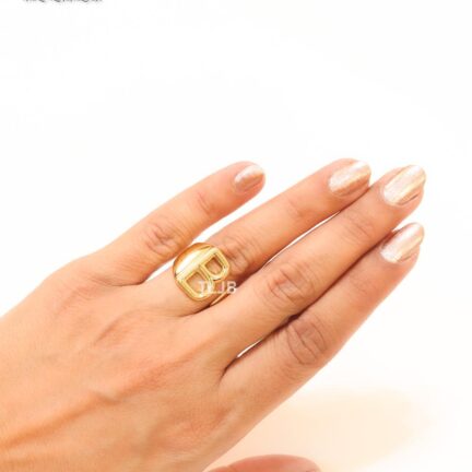 IMG_3340 Alphabet Gold Bold Ring - B