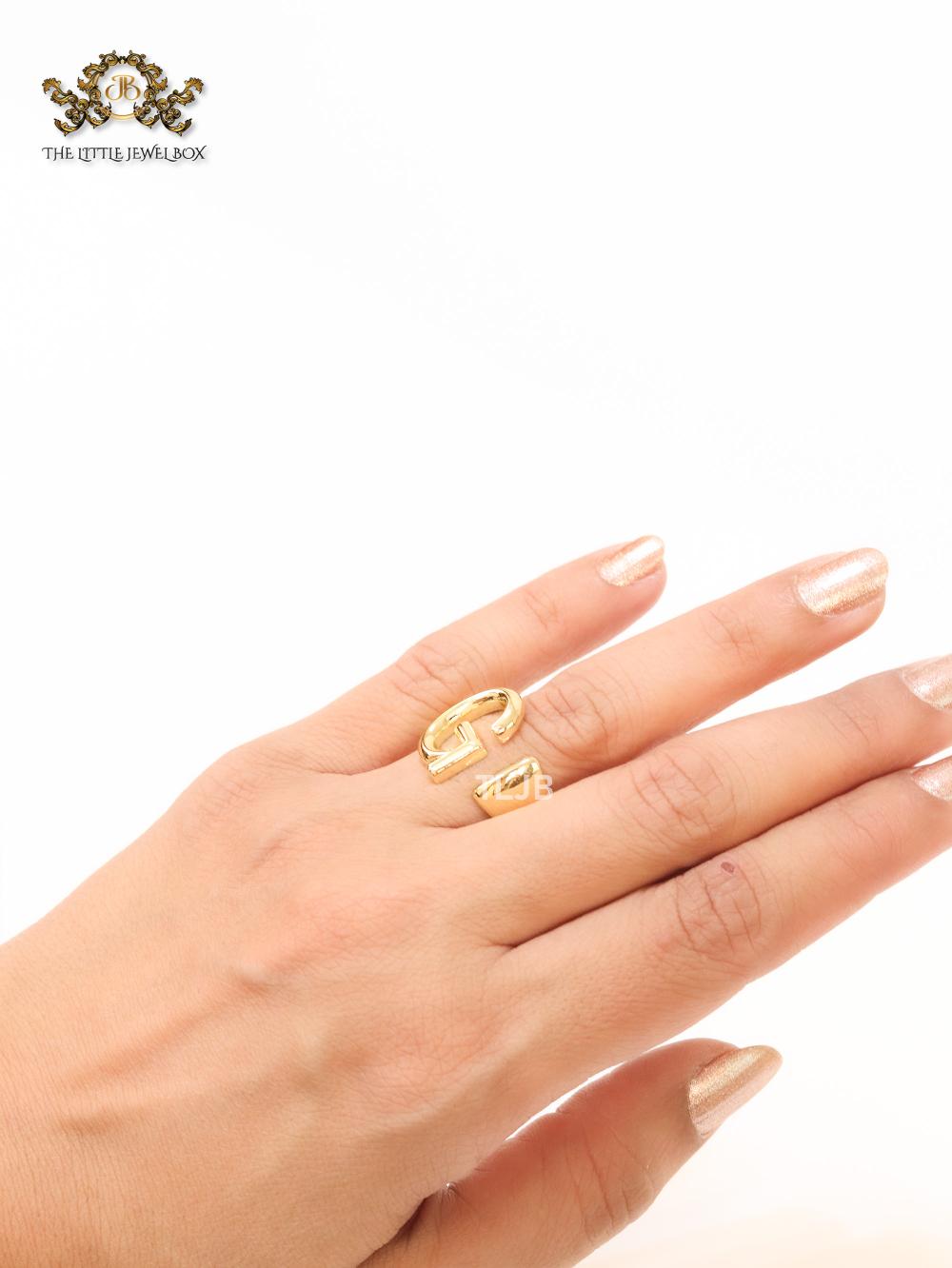 Alphabet Gold Bold Ring - G - Image 6