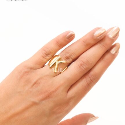 IMG_3385 Alphabet Gold Bold Ring - K