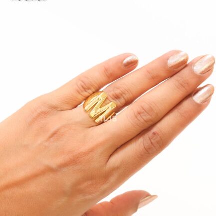 IMG_3393 Alphabet Gold Bold Ring - M