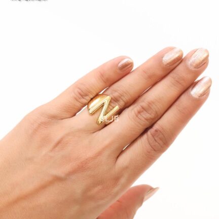 IMG_3398 Alphabet Gold Bold Ring - N