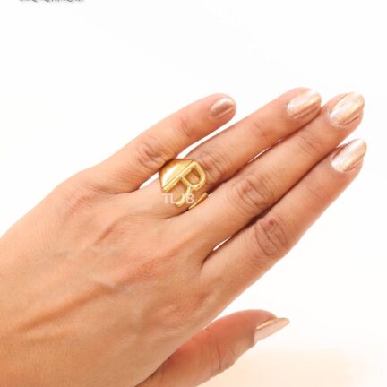 IMG_3408 Alphabet Gold Bold Ring - R