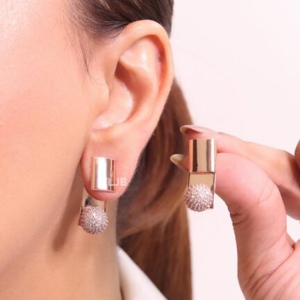 Rose Gold mesh ball earrings